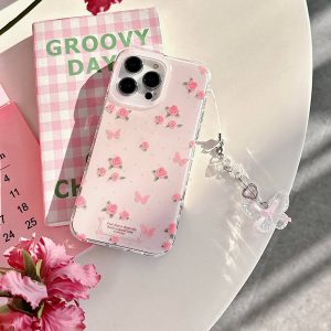 قاب Pink Flower Butterfly با آویز